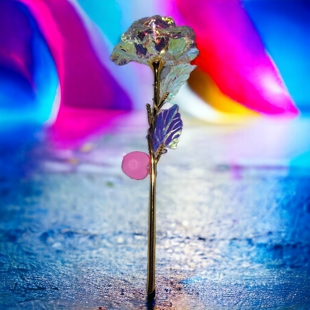 Iridescent Light Up Rose NWOT